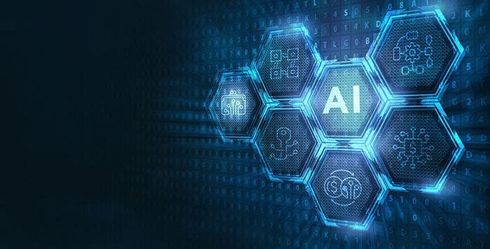 Concepts of artificial intelligence (AI), machine learning and modern computing technologies. Business, technology, internet and network concept.