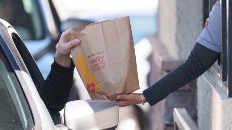 Fast food chains adopt new technology for customer ordering system technology Mcdonalds drive thru bag.jpg